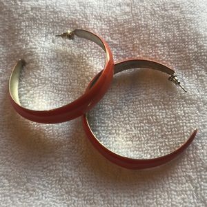 Coral hoop earrings